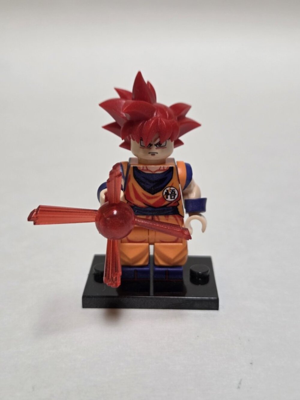 Dragon ball Z Super Saiyan God Goku Minifigure Custom lego compatible